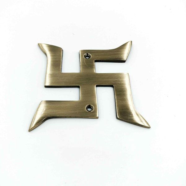 Swastik door fixing display brass antique