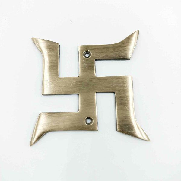 Swastik door fixing display brass antique