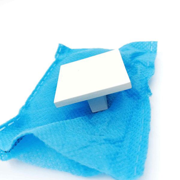 Drawer cabinet knob square white finish