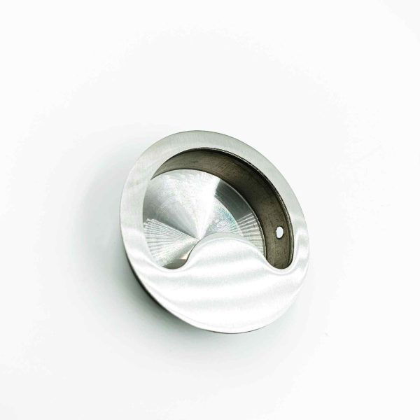 Drawer cabinet concealed knob round satin