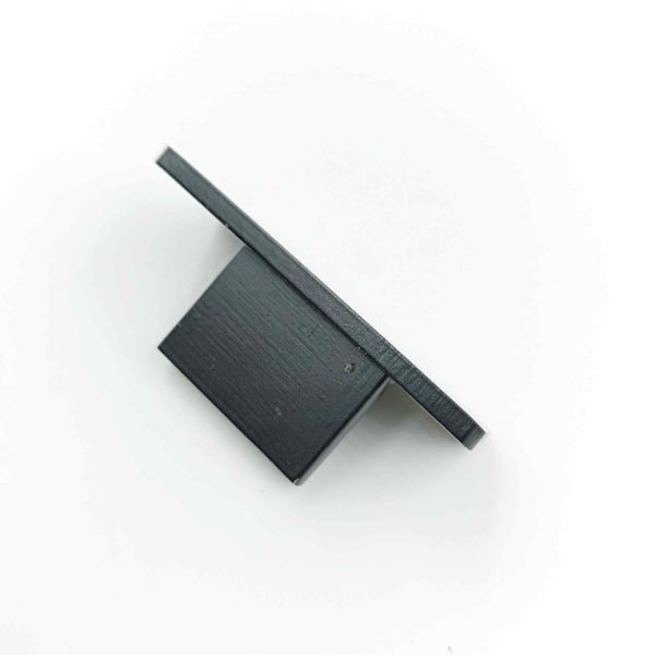 Drawer cabinet knob Rectangular black matt