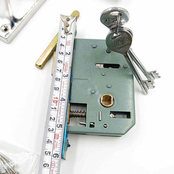 Mortise lock steel 8 inch square model c.p crome 