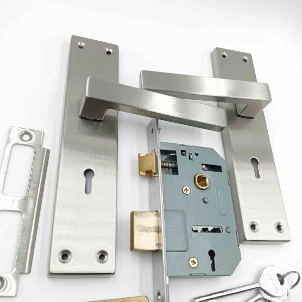 Mortise lock steel 8 inch square model s.s matt finish