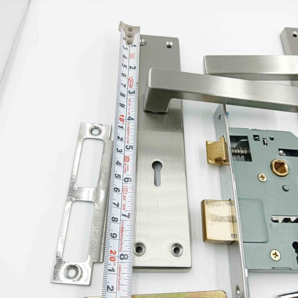 Mortise lock steel 8 inch square model s.s matt finish