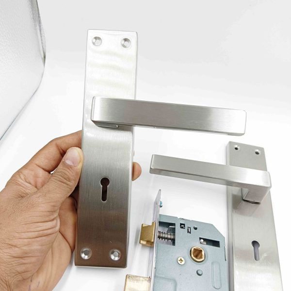 Mortise lock steel 8 inch square model s.s matt finish