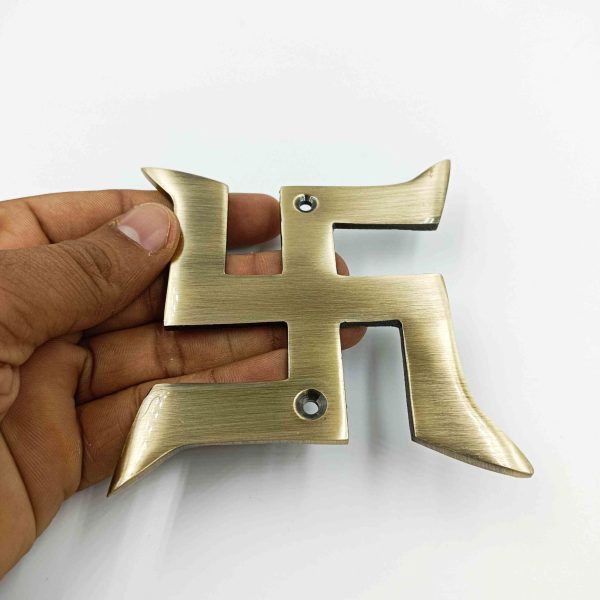 Swastik door fixing display brass antique