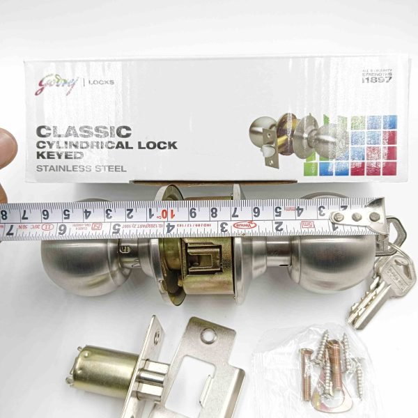 Cylindrical lock keyed godrej 5808 stainless steel for bedroom