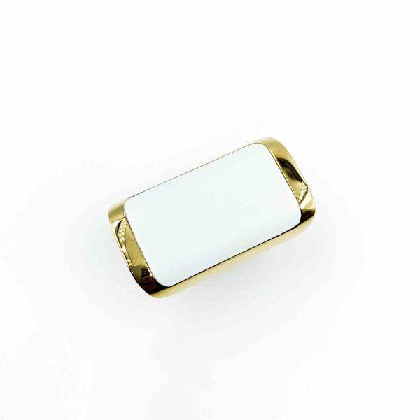 Drawer cabinet knob Rectangle pvd gold with white DK231