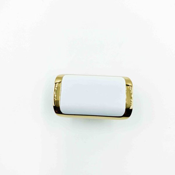 Drawer cabinet knob Rectangle pvd gold with white DK231