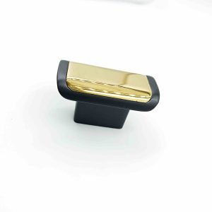 Drawer cabinet knob Rectangle pvd gold with black DK231 50mm