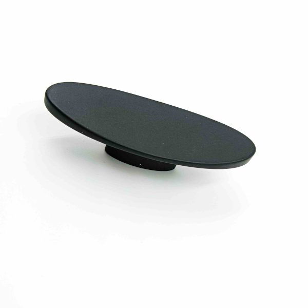 Drawer cabinet knob oval black matt finish