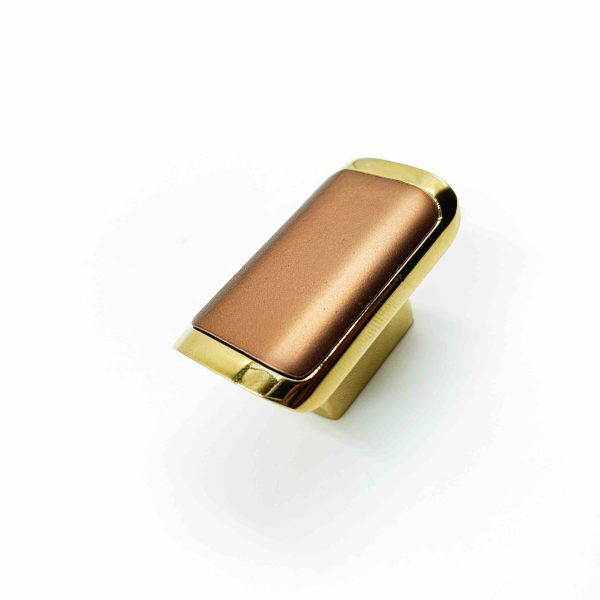 Drawer cabinet knob Rectangle rosegold with pvdgold DK231 50mm