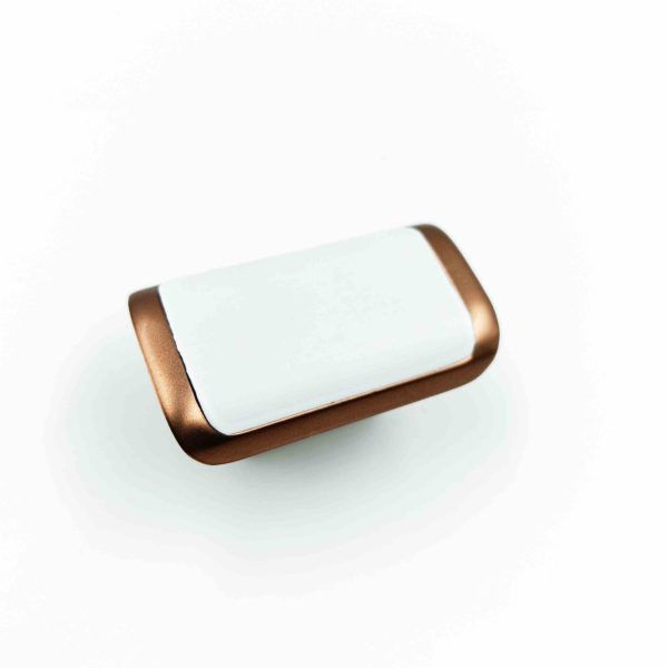 Drawer cabinet knob Rectangle white with rosegold DK231 50mm