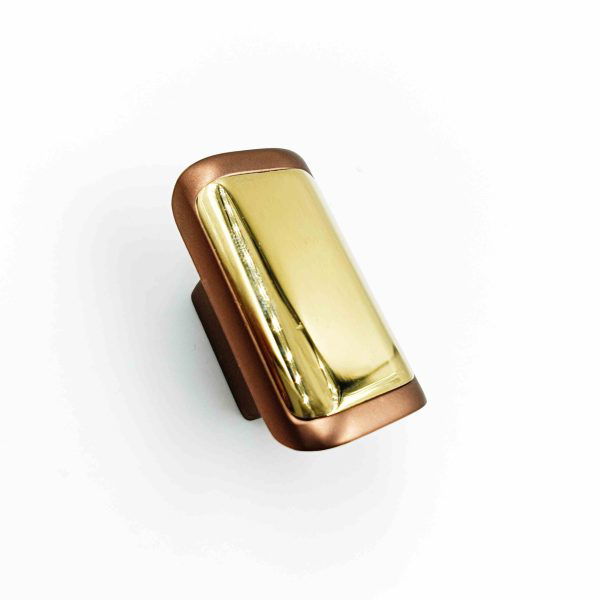 Drawer cabinet knob Rectangle pvdgold with rosegold DK231 50mm
