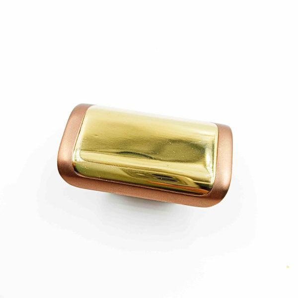 Drawer cabinet knob Rectangle pvdgold with rosegold DK231 50mm