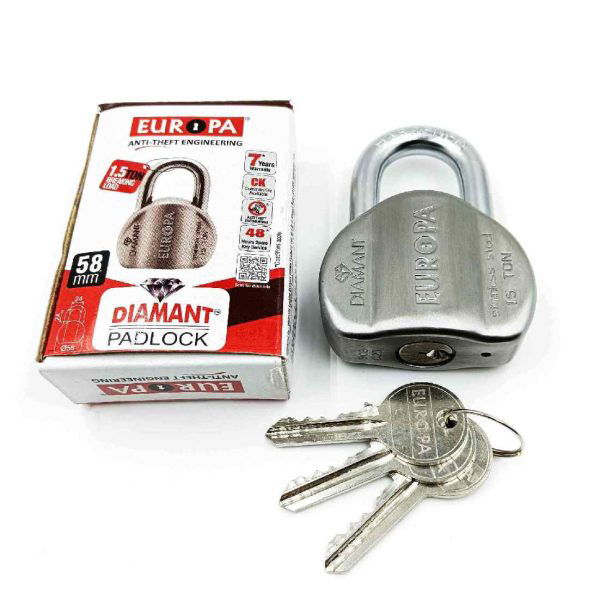 Europa Diamant padlock L158ss 58mm