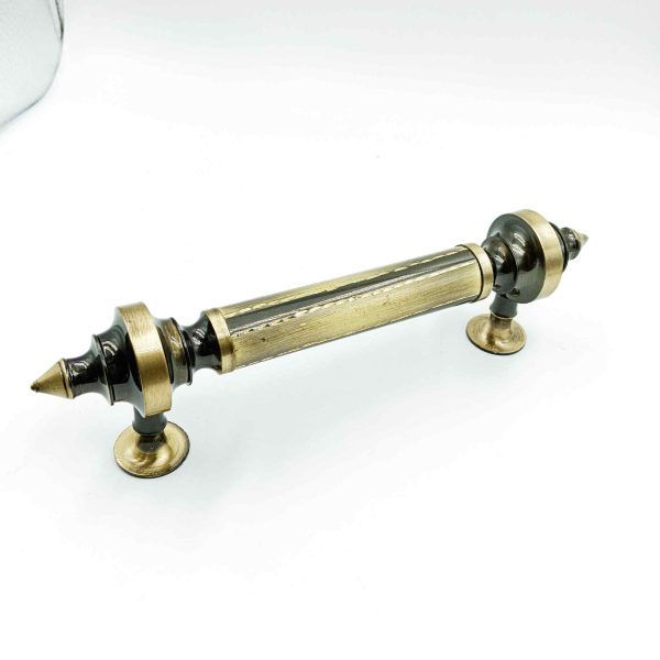 Maindoor handle 8 inch brass antique round