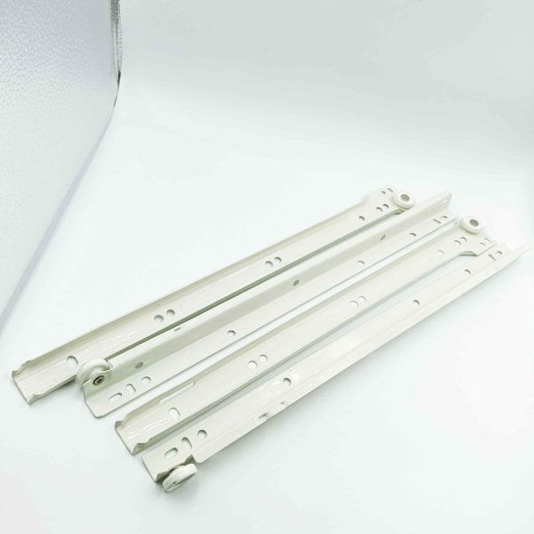 Bottom mounting drawer slides white