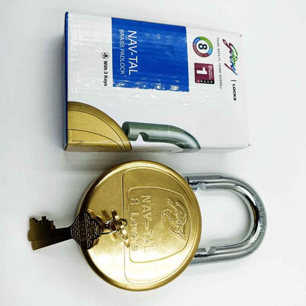 Best padlock Godrej Navtal round 8 lever brass