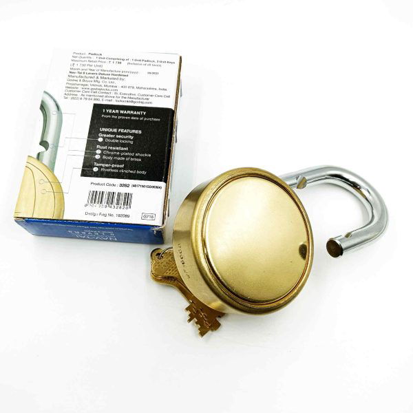 Best padlock Godrej Navtal round 8 lever brass