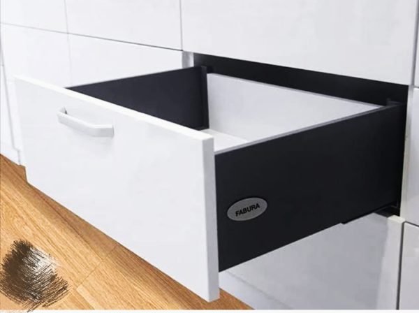 Best Slim tendom box drawer for kitchen grey finish 500mm (20") deep innovative soft close 4",6",8" 15 years mechanism warrenty