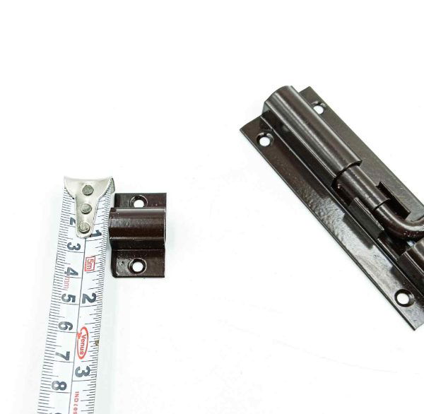 Door latch Aluminium tower bolt brown