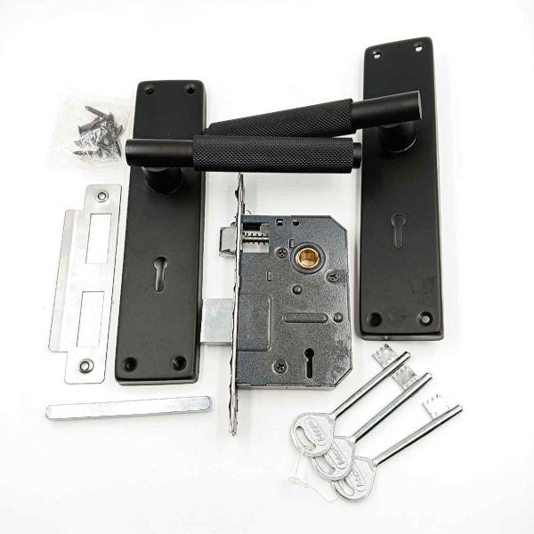 Mortise lock Black matt finish 8inch square model