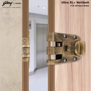 Godrej maindoor lock ultra XL+ vertibolt 1ck for double door antique brass 4290 5 year warrenty