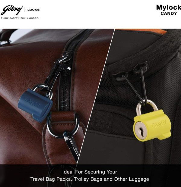 Godrej luggage lock 6666 mylock candy bag lock small 2 keys 1 year warrenty