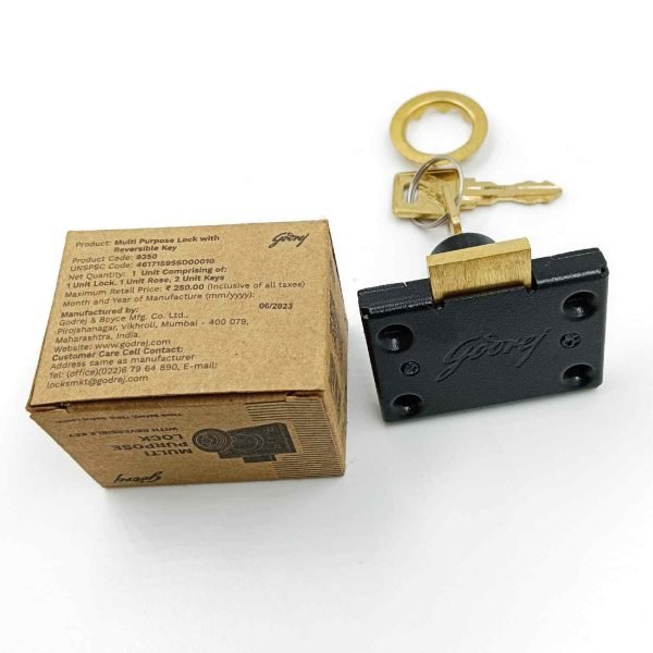 Godrej drawer lock multi lock 9350 multipurpose lock black square 1 year warrenty