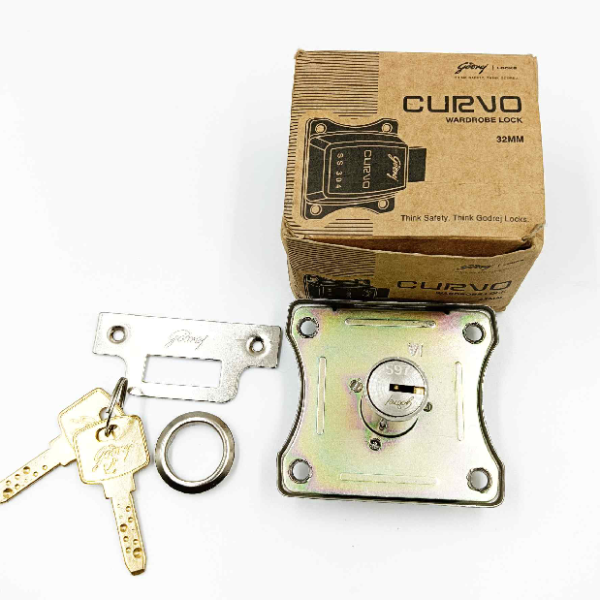 Godrej wardrobe lock curvo 32mm 8011 cupboard lock ultra key 1 year warrenty Multipurpose Lock for Wooden Drawer, Wardrobe, Cabinate