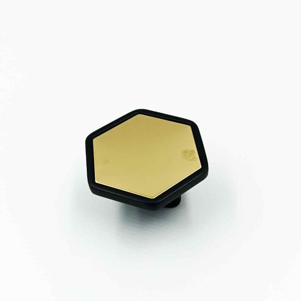 Drawer cabinet knob hexagon 234 pvd gold black 50mm (2") best quality