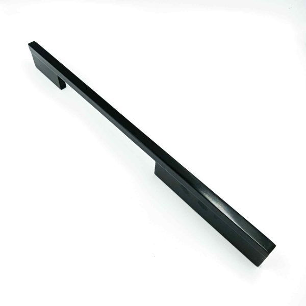 Drawer wardrobe cupboard handle black glossy 6",8",12",18",24" square handle slim 3528