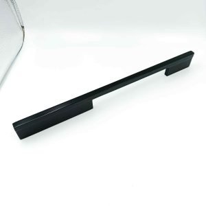 Drawer wardrobe cupboard handle black glossy 6",8",12",18",24" square handle slim 3528