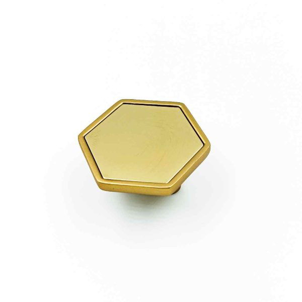 Drawer cabinet knob hexagon 234 pvd gold 50mm (2") best quality