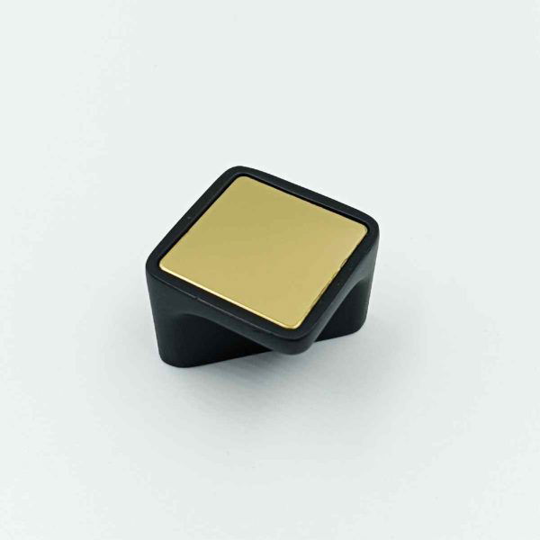 Drawer cabinet knob square 235 pvd gold/black 25mm (1") best quality