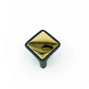 Drawer cabinet knob square 235 pvd gold/black 25mm (1") best quality