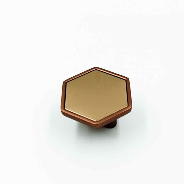 Drawer cabinet knob hexagon 234 pvd Rosegold 50mm (2") best quality