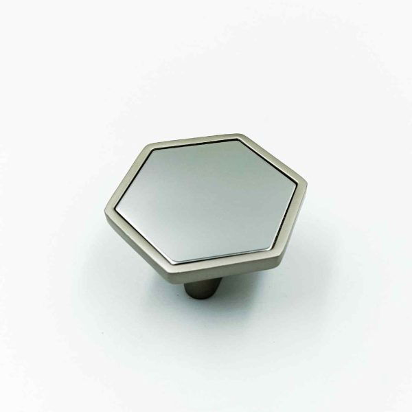 Drawer cabinet knob hexagon 234 CP glossy/ satin 50mm (2")