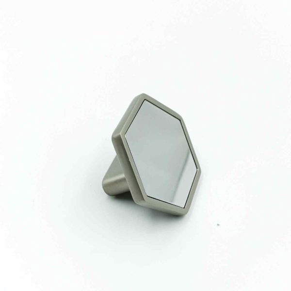 Drawer cabinet knob hexagon 234 CP glossy/ satin 50mm (2")