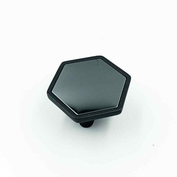 Drawer cabinet knob hexagon 234 pvd black 50mm (2") best quality