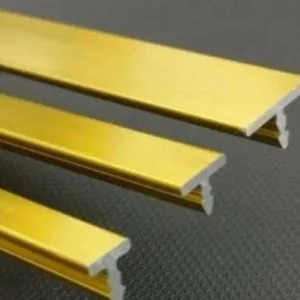 Aluminium T patti Gold finish 6mm,8mm,12mm ,22mm width (10ft length)