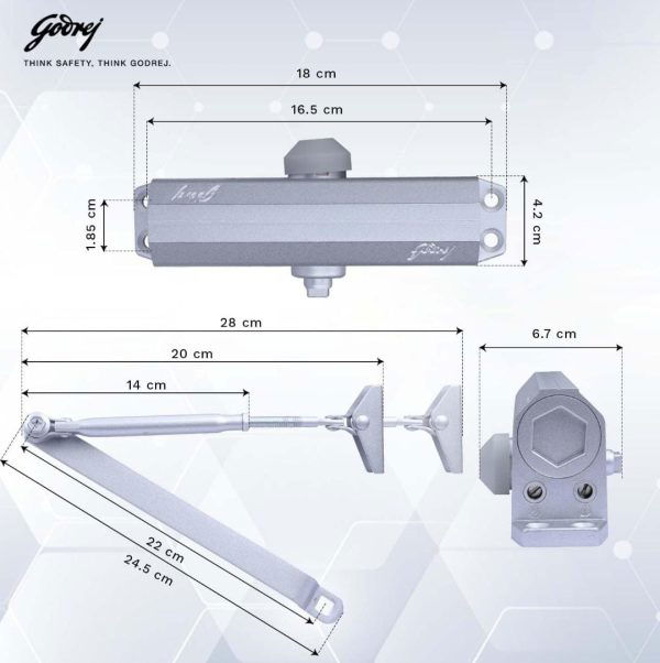 Godrej door closer C071 60kg capacity 1years warrenty 6800