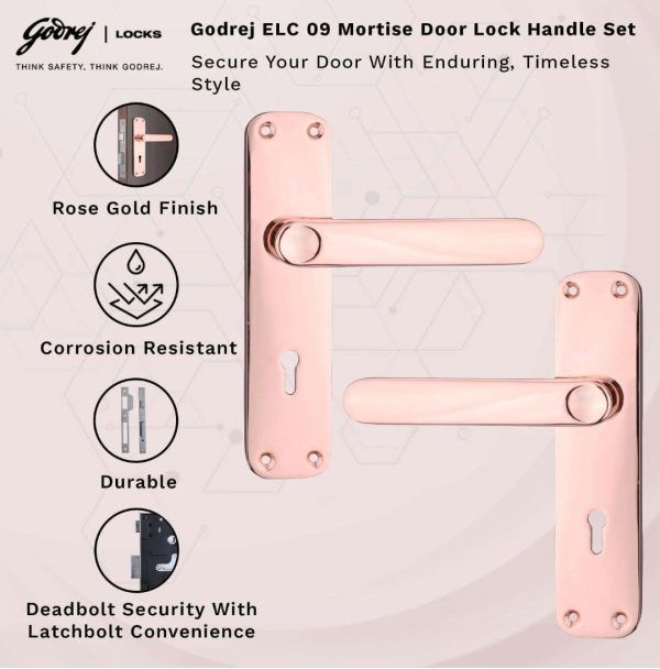 Godrej mortise lock Rosegold 7inch 6327 ELC09