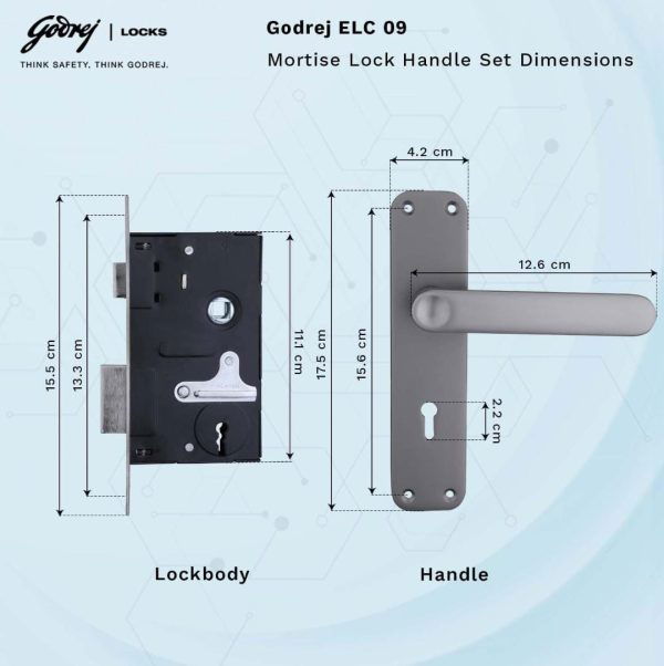 Godrej mortise lock grey 7inch 6328 ELC09