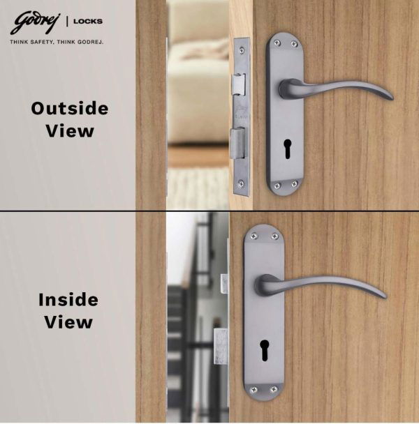 Godrej mortise lock grey 7inch 6324 ELC02 matte black nickel