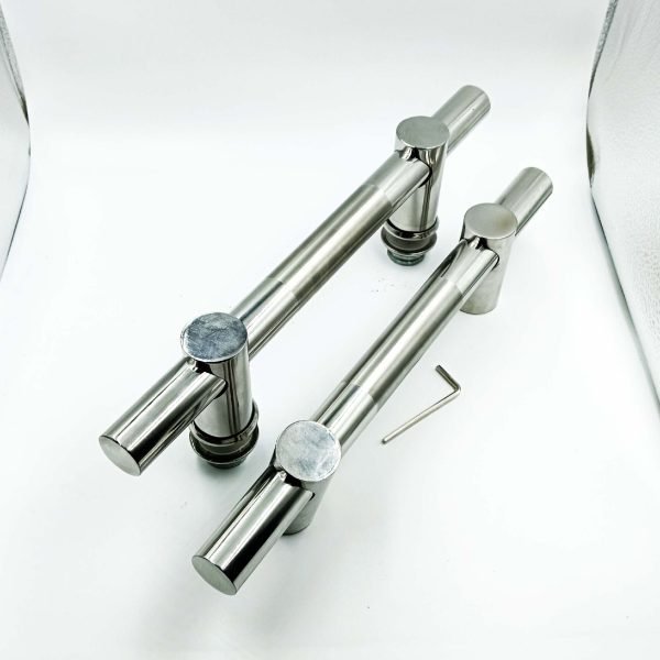 Glass door handle H type 25mm diameter adjustable (8"-12") s.s glossy finish 10"