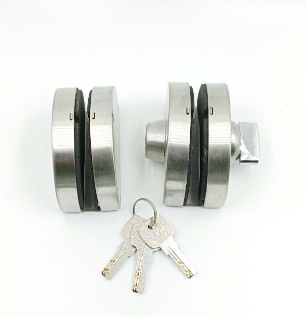 Glass door lock double glass to glass 12mm glass key and knob