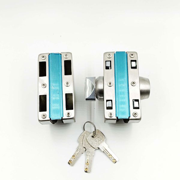 Glass door lock double glass to glass 12mm glass key and knob
