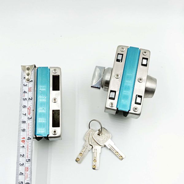 Glass door lock double glass to glass 12mm glass key and knob